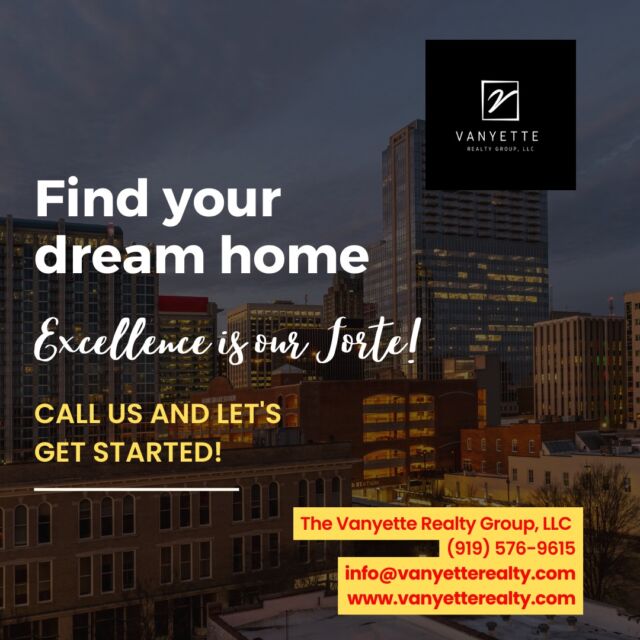 Because we only AIM TO PROVIDE EXCELLENCE to our clients.

The Vanyette Realty Group, LLC 
(919) 576-9615
info@vanyetterealty.com
www.vanyetterealty.com

#vanyetterealty #durhamrealestate #ncrealtor #realtor #ncdreamhome #homesellertips #realtormom #home2022 #orangecountyrealestate #vanyetterealtygroup #home2022 #dailymotivation #realestatelife #carpediem #ncrealestateagent #wakecountyschools #southpointmall #movingtoraleigh #durhambulls #cityofmedicine